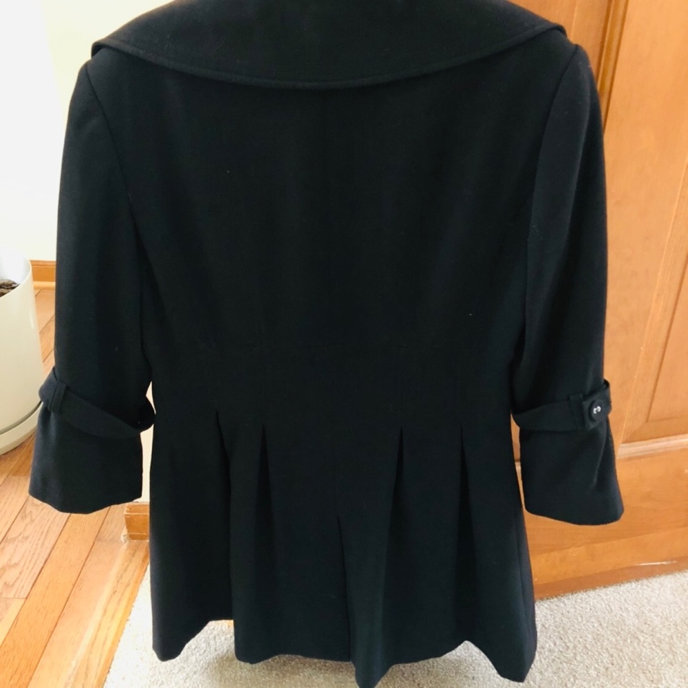 Black Blazer Jacket Button Down Up Light Pea Coat… - image 7